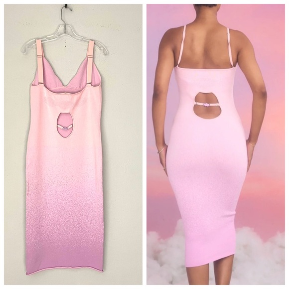 Voight Made In Heaven Pink Gradient Midi Dress Size 2X - Picture 2 of 10